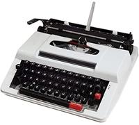 Macchina da Scrivere Vintage, Macchina da Scrivere Meccanica Portatile Vecchio Stile, Macchina da Scrivere Interamente in Metallo, Colore: Rosso, Bianco, Tastiera Bianco Sporco-Nero