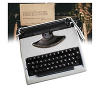 Macchina da scrivere vintage, Macchina manuale portatile tradizionale, Nastro rosso nero, Nessun alimentatore richiesto, for note, lettere, scrittura, scrittori letterari,(White)