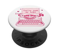 Macchina da scrivere vintage Messaggio d'amore Romantico San Valentino Grafica PopSockets PopGrip Adesivo