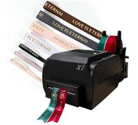 Macchina da stampa a nastro di raso con supporto, stampante digitale da 200 Dpi per trasferimento termico e stampa a foglio, 150 mm/s, supporta oltre 50 lingue, nastro personalizzato fai-da-te