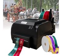 Macchina da stampa a nastro di raso, creatore di nastro personalizzato con supporto per nastro, supporta oltre 50 lingue, testo di stampa, modelli, loghi per matrimoni, feste, compleanni