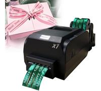 Macchina da stampa per nastro di raso a 4 righe Stampante per nastro digitale da 200 DPI, Stampante per etichette Macchina da stampa per stampa a caldo per confezioni regalo, Larghezza 12-20 mm, Suppo