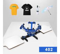 Macchina da Stampa Serigrafica Serigrafica 4 Colori 2 Stazioni T-Shirt Pressing