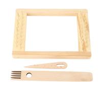 Macchina da tessere in legno con ago e bastoncino per la trama, telaio per tessitura di arazzi a colonne dense per principianti, telaio da maglia compatto 20x15 cm per la