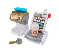 Macchina del Caffè e Registratore di Cassa funzionanti a batterie - Macchina del caffè con serbatoio acqua - Display digitale e bilancia con scontrini - Bambini 3 anni - Globo Giocattoli - WToy 40731