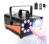 Macchina del Fumo 600W con Effetti LED RGB 13 Colori & Luce Disco - Macchina Nebbia 3000CFM con Telecomando Cablato/Senza Fili, Ideale per Halloween, Feste, Matrimoni, DJ Set, Interno ed Esterno