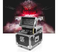 Macchina del fumo a doppia testa da palco, macchina for la nebbia da 600 W DMX 512 Macchina for il fumo con controllo della nebbia Hazer con flight case for club di feste di nozze sul palco (Color :