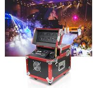 Macchina del fumo a doppia testa da palco, macchina for la nebbia da 600 W DMX 512 Macchina for il fumo con controllo della nebbia Hazer con flight case for club di feste di nozze sul palco (Color :