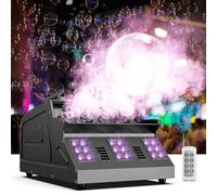 Macchina del Fumo con Bolle, Macchina per Bolle di Sapone da 1500 W con 18 Effetti RGB 3 in 1, Telecomando con Controllo D-MX, Adatta per Feste, DJ, Halloween, Natale, Matrimonio
