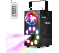 Macchina del fumo con luci a sfera da discoteca e 9 luci LED, macchina del fumo da 700 W for Halloween con telecomando senza fili, all'aperto for Natale, Halloween, matrimoni, feste, effetti scenici