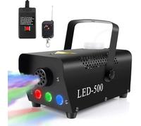 Macchina del fumo, con luci LED RGB, Macchina del fumo da 500 W for feste con telecomando wireless e cablato for Ringraziamento Halloween Feste di Natale Matrimoni, con protezione fusibile