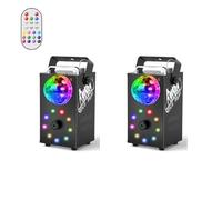 Macchina Del Fumo con Sfera da Discoteca,Macchina Del Fumo con Effetto Luce RGB a 9 LED,Mini Macchina del Fumo da 700W con Funzione Di Ciclo Automatico con Telecomando Wireless in Halloween e Natale