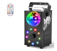 Macchina Del Fumo con Sfera da Discoteca,Macchina Del Fumo con Effetto Luce RGB a 9 LED,Mini Macchina del Fumo da 700W con Funzione Di Ciclo Automatico con Telecomando Wireless in Halloween e Natale