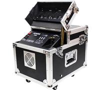 Macchina del fumo, macchina del fumo a doppia testa da 600 W, macchina del fumo Hazer con controllo DMX 512 con flight case for feste di matrimonio sul palco Club rosso (Color : Silver)