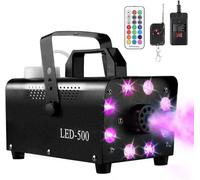 Macchina del fumo, macchina del fumo da 500 W e 2300 CFM, 13 effetti di luci LED colorate con telecomando wireless, for feste, effetti discoteca DJ, Natale, celebrazioni di matrimoni e spettacoli teat