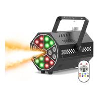 Macchina del Fumo Mini, Macchina del Fumo con 18 LED RGB, Macchina del Fumo da 800W con Funzione Ciclo Automatico e Telecomando Wireless,Ideale per Feste in Discoteca,Matrimoni, Halloween e Natale
