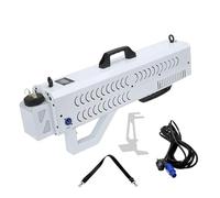 Macchina del fumo, pistola for nebbia portatile da 1500W, macchina for nebbia a cannone con luci a LED, altezza di spruzzo 6-8m e distanza di spruzzo 8-10m for feste in discoteca,effetti DJ,(White)