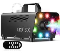 Macchina del Fumo Portatile 8 Luci LED RGB 500W con Telecomando per Disco Feste