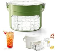 Macchina del Ghiaccio a Cubetti 25/50 con Coperchio e Manico Facili da Premere, Vaschetta per Ghiaccio Compatta, Secchiello Portatile a Pressione, Contenitore per Conservazione green Single layer: 25