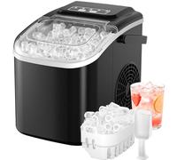 Macchina del Ghiaccio per Casa 12kg/24h, Autopulente Macchina Ghiaccio 1,2L, Silenzioso Ice maker, S/L Ghiaccio, 8 Cubetti in 6-9 Minuti, con Maniglia/Paletta/Cestello, per Cucina/Ufficio/Feste
