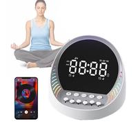 Macchina del rumore bianco con altoparlante Bluetooth, luce notturna ambientale a colori e sveglia digitale, suoni rilassanti della natura, timer del sonno per la casa, aiuto per la terapia del sonno