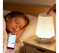 Macchina del rumore bianco, orologio per bambini con luce notturna, tocco controllato da app, 32 suoni lenitivi, sveglia con luci per adulti e bambini che dormono nella routine della camera da letto