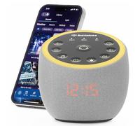 Macchina del suono del rumore bianco per dormire, 361 suoni lenitivi, controllo APP intelligente, pulsanti personalizzati, suoni naturali non looping, orologio dimmerabile da comodino, luce notturna