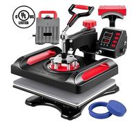 Macchina della pressa di calore multifunzionale 5 in 1 30 * 38 cm 38 * 38 cm Stampante a sublimazione con display digitale for berretto piatto tazza(12x15in 5in1 Red)