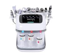 Macchina di bellezza dell'ossigeno dell'idrogeno, analizzatore della pelle della piccola bolla con 3 teste e touch screen, temperatura regolabile ed energia, stringe le guance, migliora la linea del