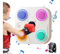 Macchina di boxe musicale per adulti,Macchina di allenamento musicale di pugilato, Macchina di boxe musicale con guanti Punzonatrice a parete, Allenatore di boxe ricaricabile giocattolo sportivo