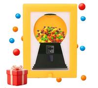 Macchina di Gumball da Parete, Dispenser di Caramelle a Forma di Cornice, Giocattolo per Bambini per Vendere Chewing Gum, Adatto a Scrivanie, Banconi o Stanze per Bambini e Adulti, Espositore yellow