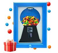 Macchina di Gumball da Parete, Dispenser di Caramelle a Forma di Cornice, Giocattolo per Bambini per Vendere Chewing Gum, Adatto a Scrivanie, Banconi o Stanze per Bambini e Adulti, Espositore di blue