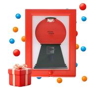 Macchina di Gumball da Parete, Dispenser di Caramelle a Forma di Cornice, Giocattolo per Bambini per Vendere Chewing Gum, Adatto a Scrivanie, Banconi o Stanze per Bambini e Adulti, Espositore di red