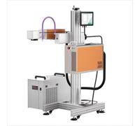 Macchina di marcatura laser a fibra di volo online | Dispositivo di codifica laser senza consumo con pannello touch intuitivo, incisione del codice QR della data sulle linee di