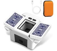Macchina di miscelazione di carte elettrica - Automatico miscelatore di carte con custodia, mixer per 2 mazzi di carte da poker, uniforme e non bloccato, 2000 mAh