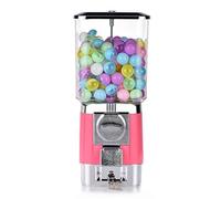Macchina distributrice di capsule, 200 palline vuote, distributori di caramelle a moneta per gomme da masticare e caramelle, ideale per intrattenimento per bambini, sale giochi, caffetterie pink