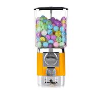 Macchina distributrice di capsule, 200 palline vuote, distributori di caramelle a moneta per gomme da masticare e caramelle, ideale per intrattenimento per bambini, sale giochi, caffetterie yellow
