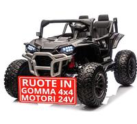 Macchina Elettrica 4x4 Motori 24V Maxi Buggy Honda Talon Fuoristrada 2 Posti per Bambini Ruote in Gomma Cinture a 3 Punti Telecomando Bluetooth fino a 60kg (Nero)