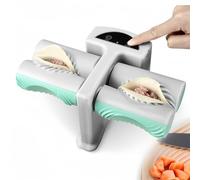 Macchina elettrica automatica per impasti con doppia testa, USB-C ricaricabile per 2 dimensioni, strumento da cucina in ABS+PP per la produzione di gnocchi e involucri, grigio-verde (A)
