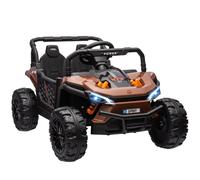 Macchina Elettrica Bambini 3-5 Anni UTV 12V Cintura Telecomando Marrone DecHome