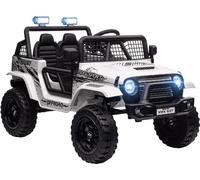 Macchina Elettrica Bambini 3-6 Anni Fuoristrada 12V Telecomando Bianco DecHome