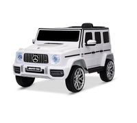 Auto elettrica per bambini 12V Nuovo, bianco, con licenza originale, alimentazione a batteria, portiere apribili, sedile singolo, 2x motore, telecomando da 2,4 Ghz, sospension
