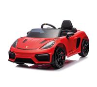 Macchina Elettrica Bambini Porsche 12V Batteria Litio + Telecomando Genitori + Suoni Realistici + Porte Apribili + Luci LED + USB MicroSD + Frenata Elettrica Rossa +3 Anni | INJUSA