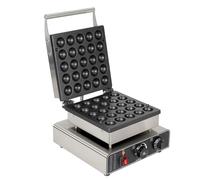 Macchina elettrica commerciale per pancake, mini macchina olandese antiaderente da 1750 W, cuoce 25 pancake rotondi, temperatura regolabile 50-300 ℃ per crepes, muffin, poffertjes