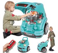 Macchina Elettrica da Costruire Giocattolo Bambini Luci Suoni Accessori Azzurro