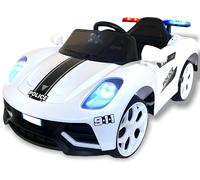 Macchina Elettrica della Polizia per Bambini 6V Police Bianca