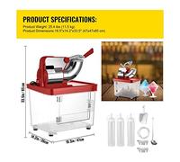Macchina elettrica for coni di neve, tritaghiaccio, graner di vetro, frullatore, tritatutto, acciaio inossidabile, freddo, commerciale(Rot)