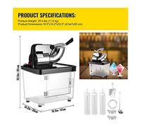 Macchina elettrica for coni di neve, tritaghiaccio, graner di vetro, frullatore, tritatutto, acciaio inossidabile, freddo, commerciale(Noir)
