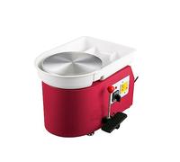 Macchina elettrica for ruote in ceramica 28 cm 350 W Maniglia manuale e amp; Pedale for la lavorazione dell'argilla ceramica scolastica che forma l'artigianato artistico fai-da-te(With Handle - Pink)