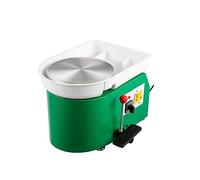 Macchina elettrica for ruote in ceramica 28 cm 350 W Maniglia manuale e amp; Pedale for la lavorazione dell'argilla ceramica scolastica che forma l'artigianato artistico fai-da-te(With Handle - Green)